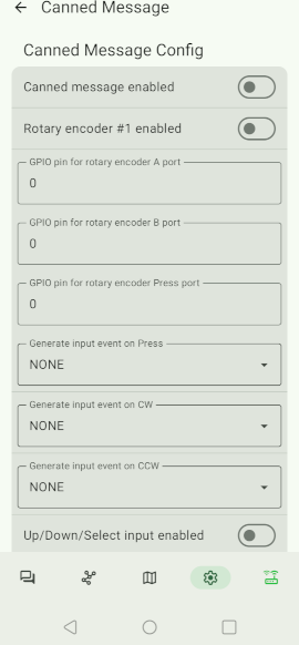 Why are the Rotary Encoder settings dependent on the Canned Message feature.