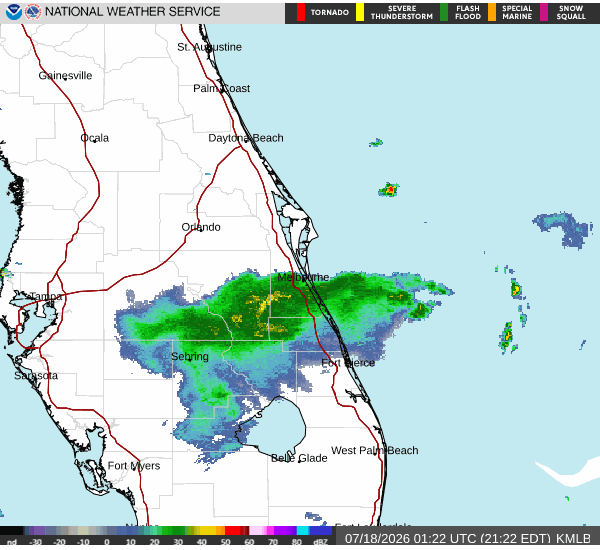 A single frame of the basic NWS radar image.  This 600 × 550 pixels image fits the 1:1 screen of the Titan 2 very well.
