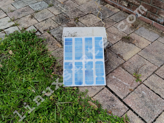 DIY Solar Panel Made from 8 cells rated 12 - 15 VDC @ 1.25W in parallel = 10W total..